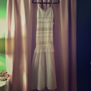 White beaded maxi dress